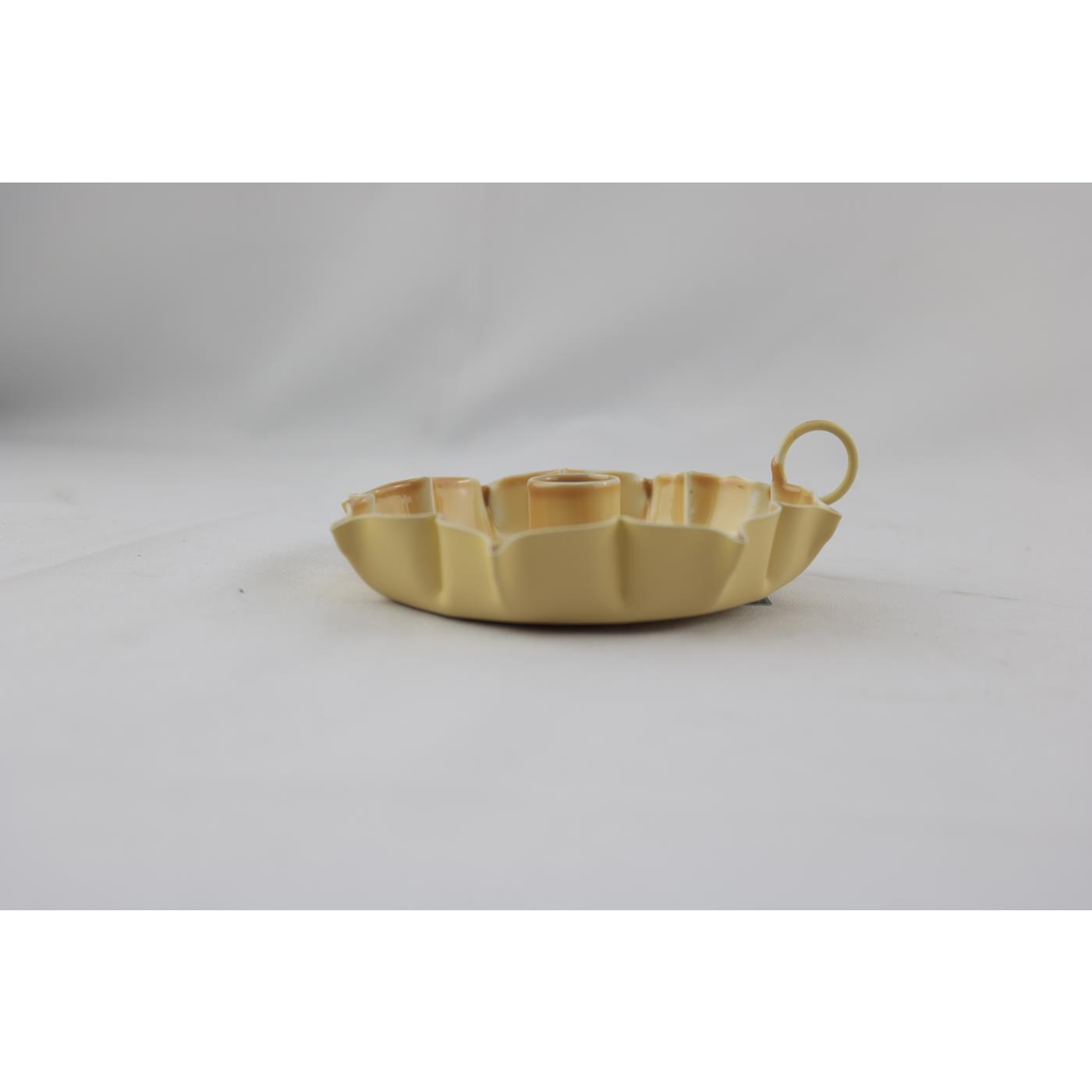 Kandelaar beige 14x13x4cm